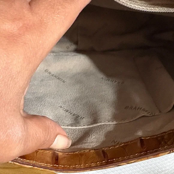 Brahmin Brown Crocodile Embossed Crossbody Bag - Picture 7 of 16